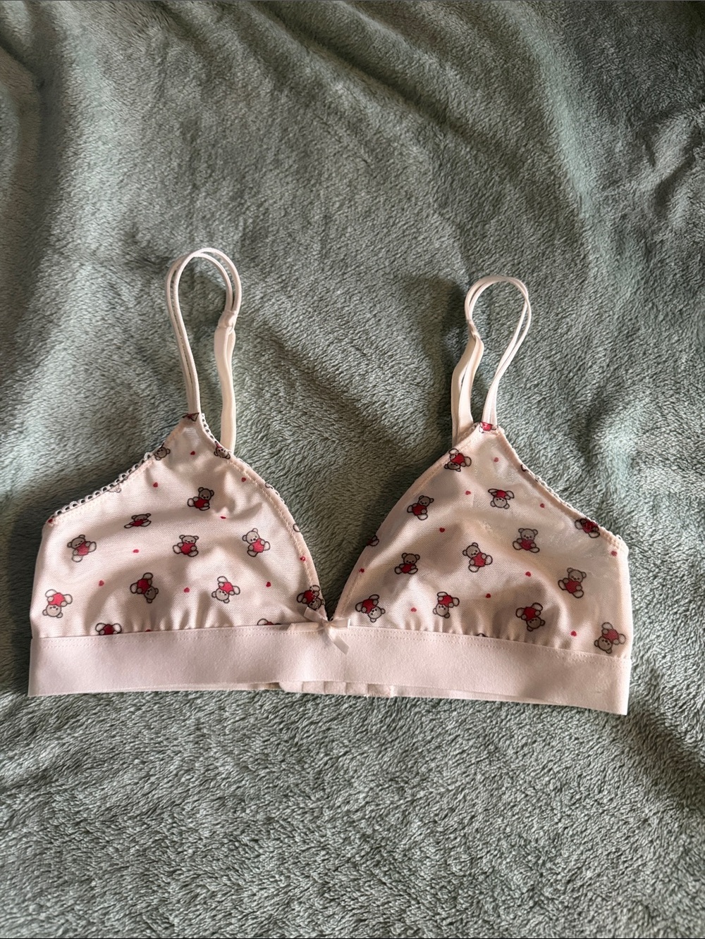 Women’s Pink Printed Triangle Bralette - Soft Everyday Comfort